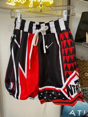 NTOVS Men’s Athletic Mesh Shorts in Red, Black & White - Style